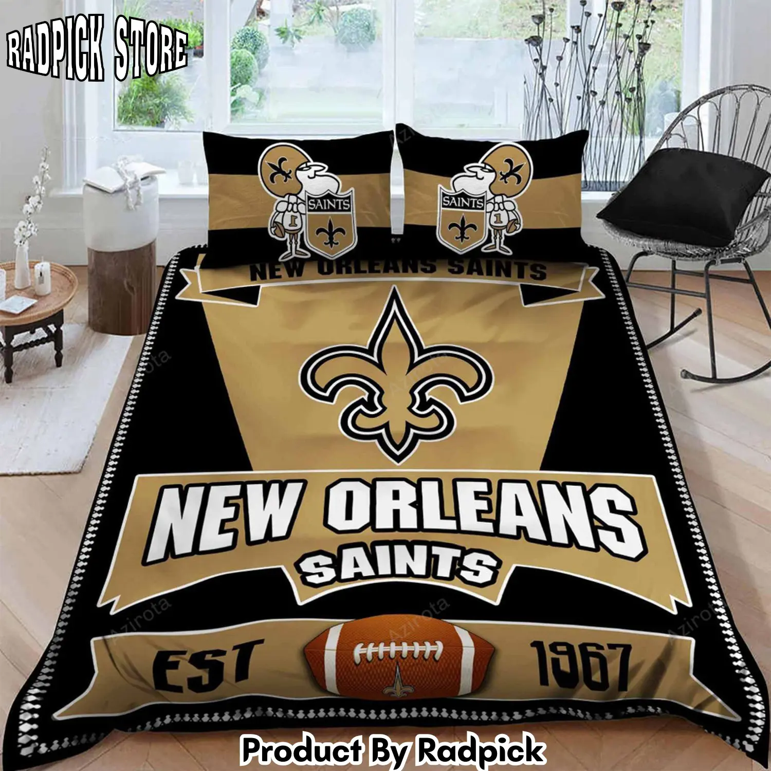Radpick v6 new orleans saints bedding set sleepy duvet cover pillow cases decor home rp327514